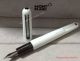 Copy Mont Blanc M Marc Newson Fountain Pen White w/ Black Clip